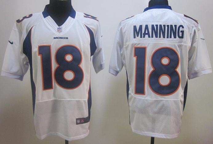 Nike Denver Broncos #18 Peyton Manning White Elite Nike NFL Jerseys Cheap