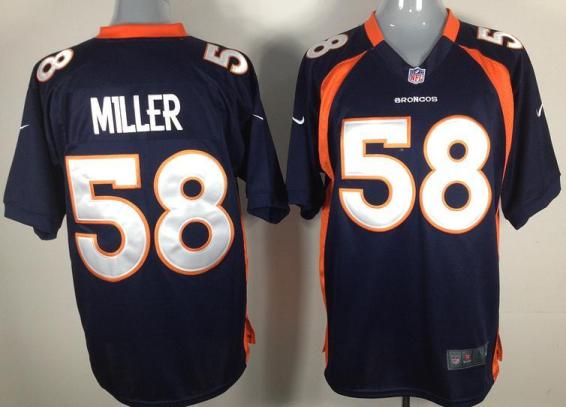 Nike Denver Broncos 58# Von Miller Blue Nike NFL Jerseys Cheap