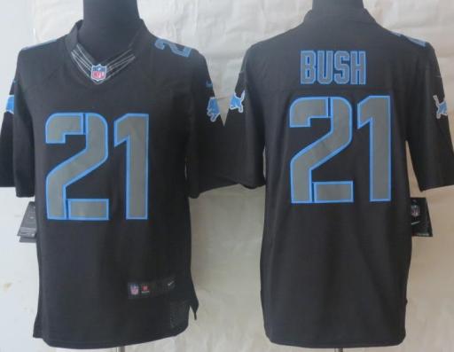 Nike Detroit Lions 21 Reggie Bush Black Impact Limited NFL Jerseys Cheap