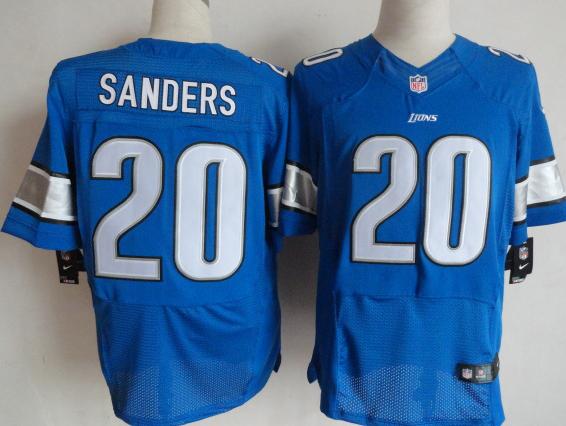 Nike Detroit Lions 20 B.Sanders Blue Elite NFL Jerseys Cheap