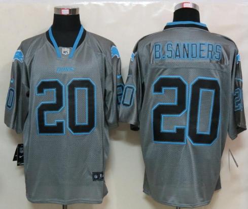 Nike Detroit Lions 20 B.Sanders Grey Lights Out Elite NFL Jerseys Cheap