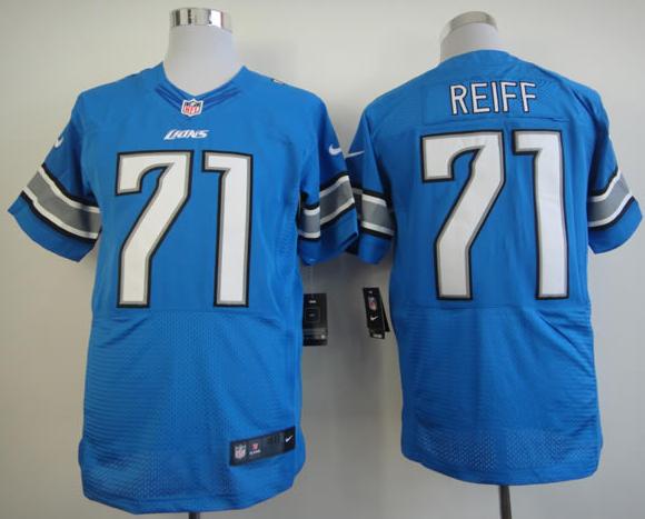 Nike Detroit Lions #71 Riley Reiff Blue Elite NFL Jerseys Cheap