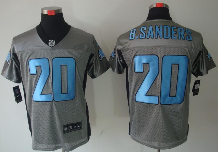 Nike Detroit Lions 20 B.Sanders Grey Shadow NFL Jerseys Cheap