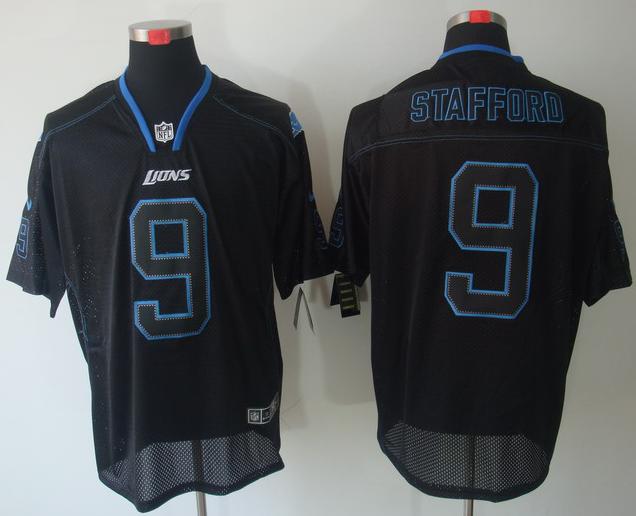 Nike Detroit Lions 9# Matthew Stafford Lights Out Black NFL Jerseys Cheap