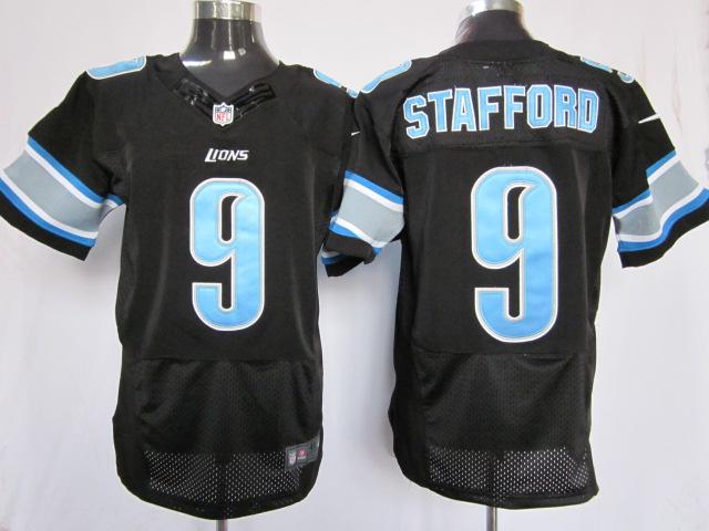 Nike Detroit Lions 9# Matthew Stafford Black Elite Nike NFL Jerseys Cheap