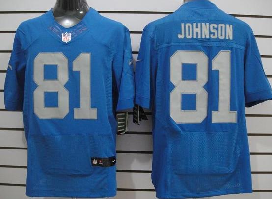 Nike Detroit Lions #81 Johnson Blue Elite Nike NFL Jerseys Cheap