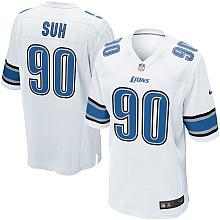 Nike Detroit Lions 90# Ndamukong Suh White Nike NFL Jerseys Cheap
