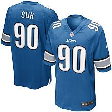 Nike Detroit Lions 90# Ndamukong Suh Blue Nike NFL Jerseys Cheap