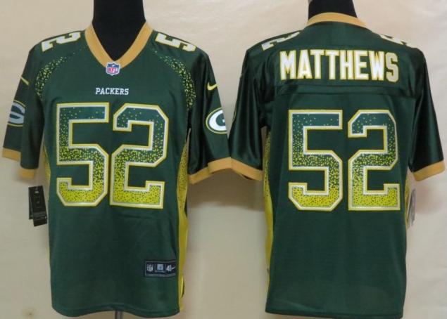 Nike Green Bay Packers 52 Clay Matthews Green Drift Fashion Elite NFL Jerseys Cheap