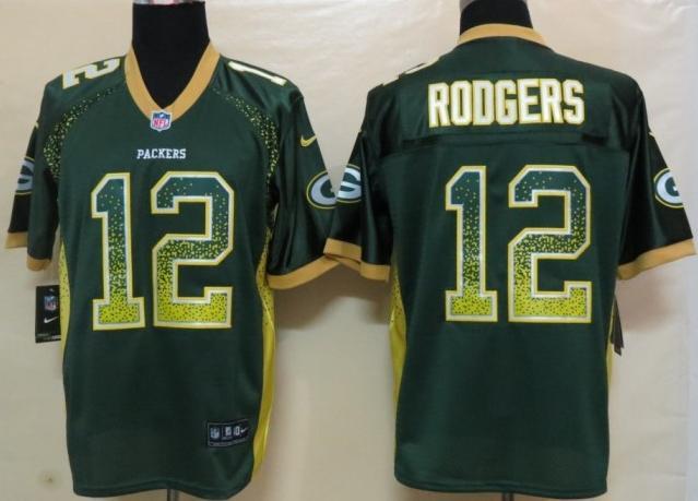 Nike Green Bay Packers 12 Aaron Rodgers Green Drift Fashion Elite NFL Jerseys Cheap