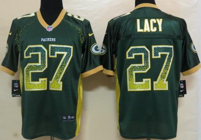 Nike Green Bay Packers 27 Eddie Lacy Green Drift Fashion Elite NFL Jerseys Cheap