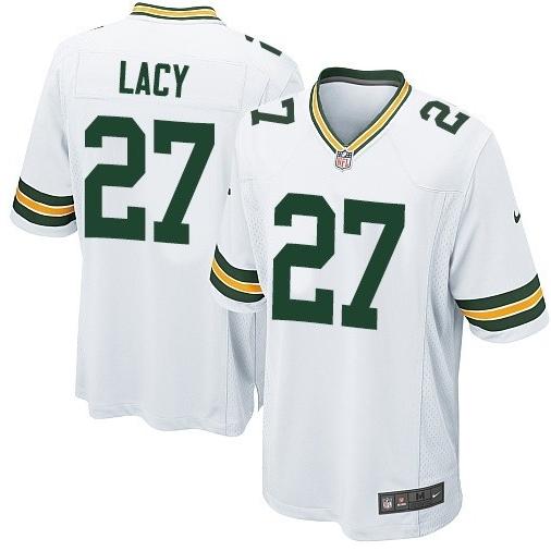 Nike Green Bay Packers 27 Eddie Lacy White Game NFL Jerseys Cheap
