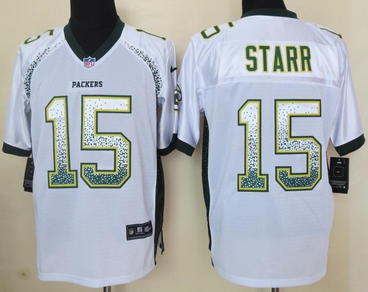 Nike Green Bay Packers 15 Bart Starr White Drift Fashion Elite NFL Jerseys 2013 New Cheap
