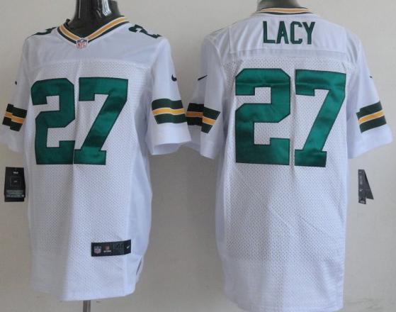 Nike Green Bay Packers 27 Eddie Lacy White Elite NFL Jerseys Cheap