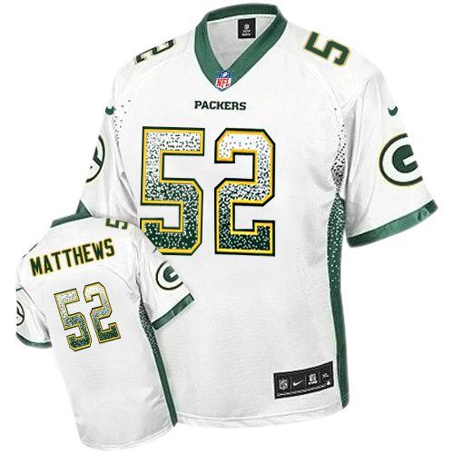 Nike Green Bay Packers 52 Clay Matthews White Drift Fashion Elite NFL Jerseys Cheap