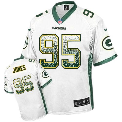 Nike Green Bay Packers 95 Datone Jones White Drift Fashion Elite NFL Jerseys Cheap