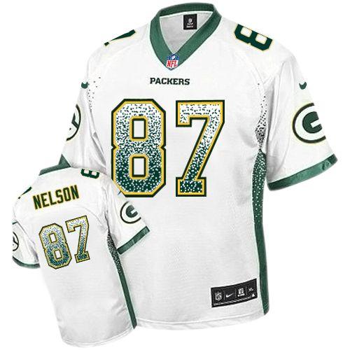 Nike Green Bay Packers 87 Jordy Nelson White Drift Fashion Elite NFL Jerseys Cheap