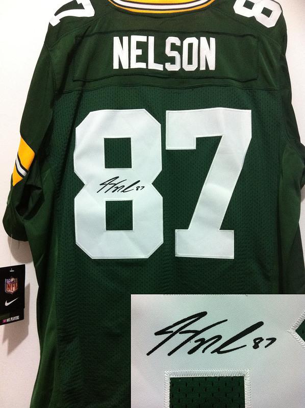 Nike Green Bay Packers #87 Jordy Nelson Green Signed Elite NFL Jerseys Cheap