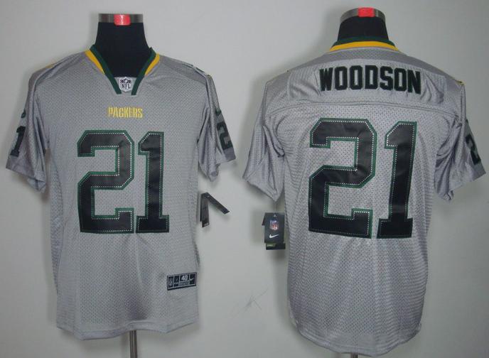 Nike Green Bay Packers #21 Charles Woodson Grey Lights Out Elite NFL Jerseys Cheap