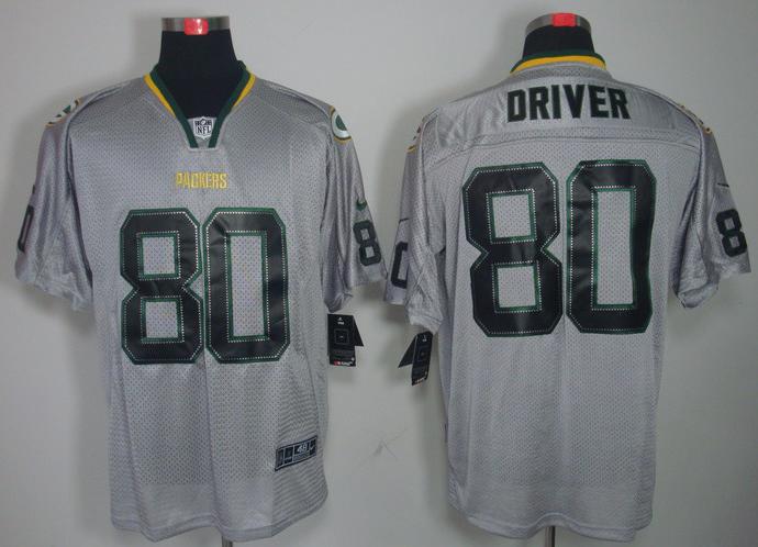 Nike Green Bay Packers #80 Donald Driver Grey Lights Out Elite NFL Jerseys Cheap