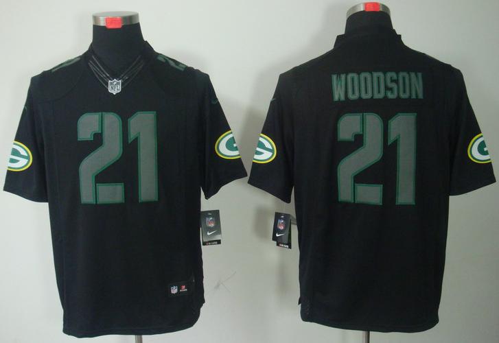 Nike Green Bay Packers #21 Charles Woodson Black Impact Game LIMITED NFL Jerseys Cheap