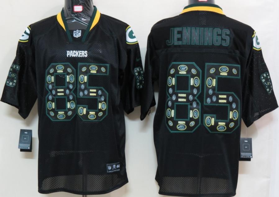 Nike Green Bay Packers #85 Greg Jennings Lights Out Black NFL Jerseys Cheap