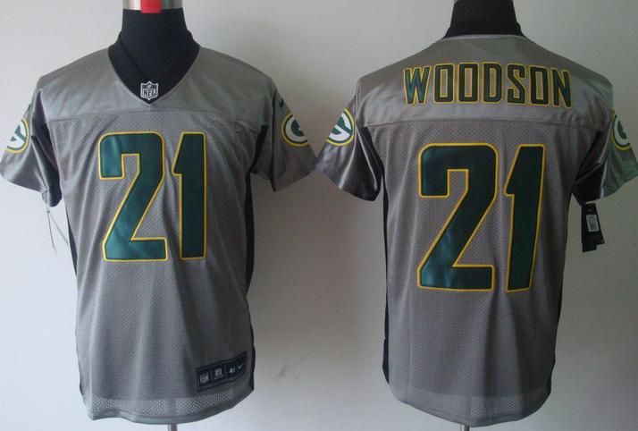Nike Green Bay Packers #21 Charles Woodson Grey Shadow Elite NFL Jerseys Cheap