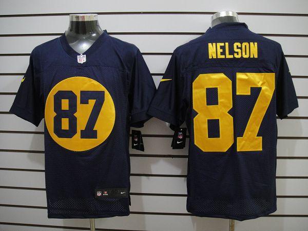 Nike Green Bay Packers #87 Jordy Nelson Navy Blue Elite NFL Jerseys Cheap