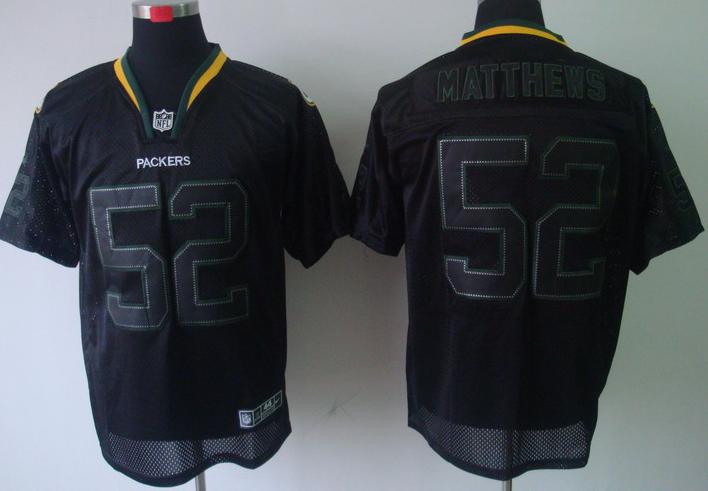 Nike Green Bay Packers #52 Clay Matthews Lights Out Black Elite NFL Jerseys Cheap
