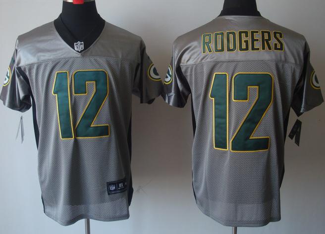 Nike Green Bay Packers 12 Aaron Rodgers Grey Shadow NFL Jerseys Cheap