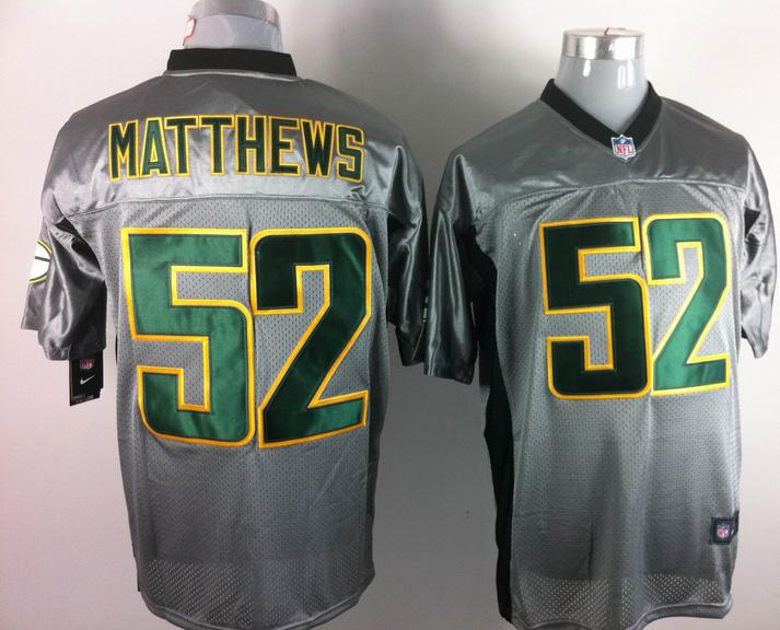 Nike Green Bay Packers #52 Clay Matthews Grey Shadow Elite NFL Jerseys Cheap