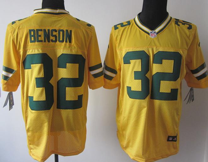 Nike Green Bay Packers #32 Cedric Benson Yellow Elite Nike NFL Jerseys Cheap