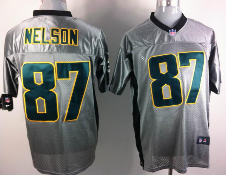 Nike Green Bay Packers #87 Jordy Nelson Grey Shadow Elite NFL Jerseys Cheap