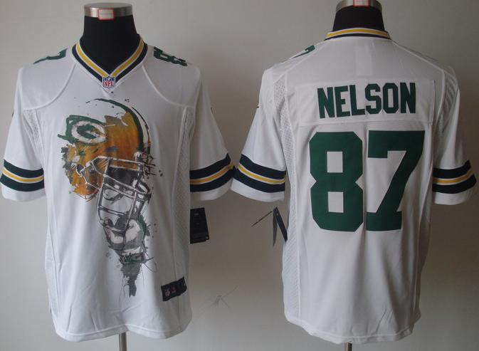 Nike Green Bay Packers #87 Jordy Nelson White Helmet Tri-Blend Limited NFL Jersey Cheap