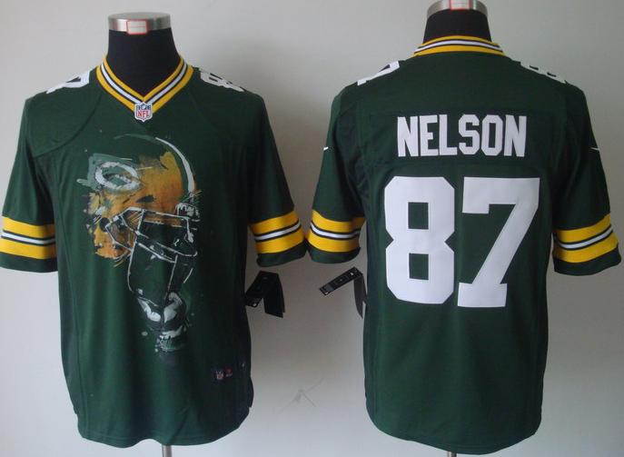 Nike Green Bay Packers #87 Jordy Nelson Green Helmet Tri-Blend Limited NFL Jersey Cheap