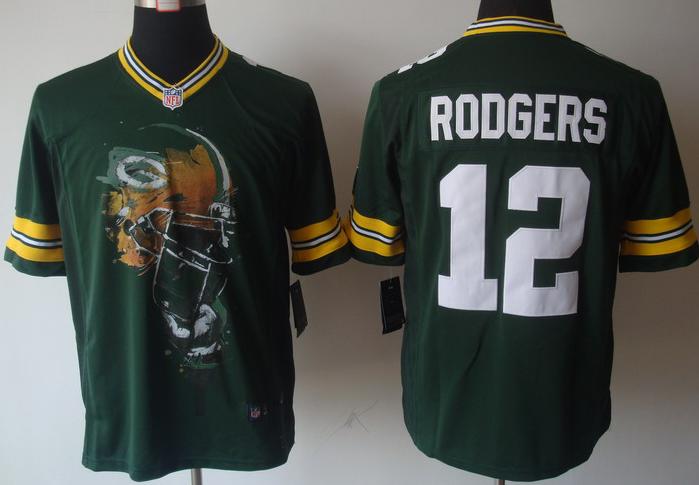 Nike Green Bay Packers #12 Aaron Rodgers Green Helmet Tri-Blend Limited NFL Jersey Cheap
