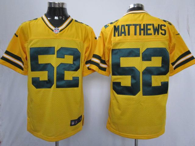 Nike Green Bay Packers #52 Clay Matthews Yellow Nike NFL Jerseys Cheap