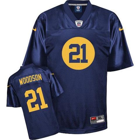 Nike Green Bay Packers #21 Charles Woodson Navy Blue Nike NFL Jerseys Cheap