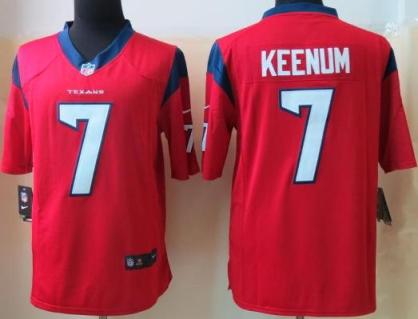 Nike Houston Texans 7 Case Keenum Limited Red NFL Jerseys Cheap