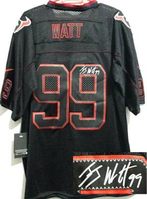 Nike Houston Texans 99 J.J. Watt Elite Light Out Black Signed NFL Jerseys Cheap
