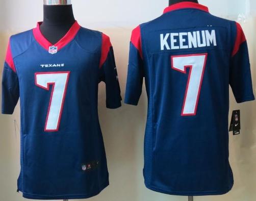 Nike Houston Texans 7 Case Keenum Limited Blue NFL Jerseys Cheap