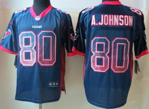 Nike Houston Texans 80 Andre Johnson Drift Fashion Blue Elite NFL Jerseys Cheap