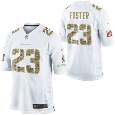 Nike Houston Texans 23 Arian Foster White Salute to Service Game NFL Jersey Cheap