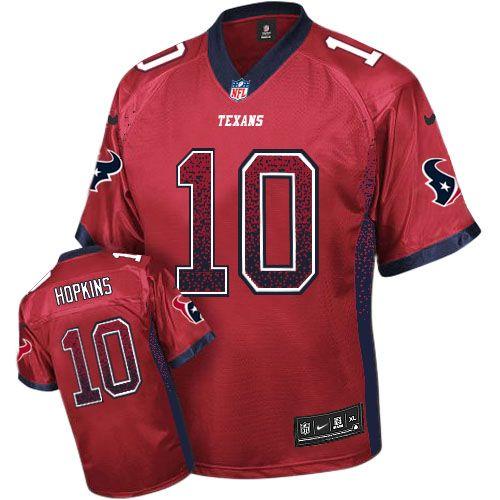 Nike Houston Texans 10 DeAndre Hopkins Red Drift Fashion Elite NFL Jerseys Cheap