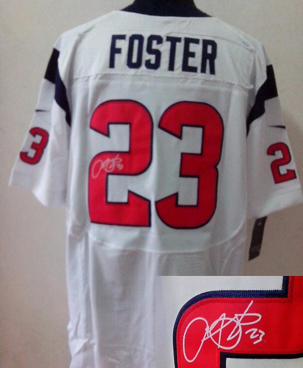 Nike Houston Texans #23 Arian Foster White Signed Elite NFL Jerseys Cheap