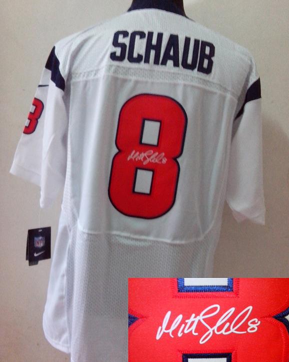 Nike Houston Texans 8 Matt Schaub White Signed Elite NFL Jerseys Cheap