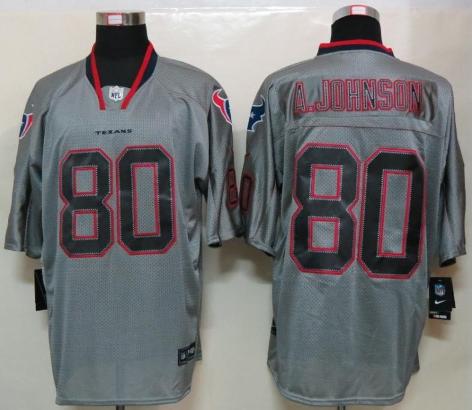 Nike Houston Texans #80 Andre Johnson Lights Out Grey Elite Jerseys Cheap