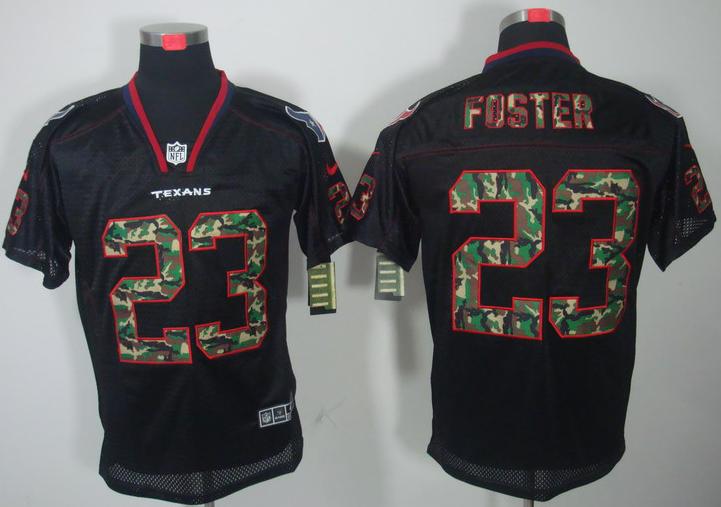 Nike Houston Texans #23 Arian Foster Black Camo Fashion Elite NFL Jerseys Camo Number Cheap