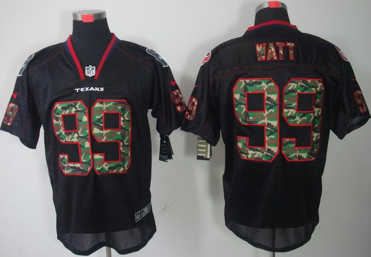 Nike Houston Texans 99# J.J. Watt Black Camo Fashion Elite NFL Jerseys Camo Number Cheap