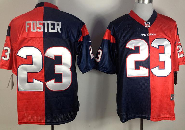 Nike Houston Texans #23 Arian Foster Blue-Red Split Elite NFL Jerseys Cheap
